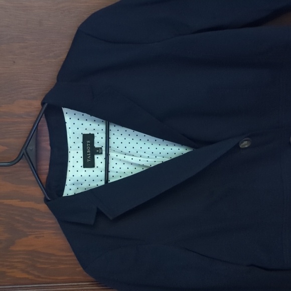 Talbots Black Academia Professional Two Button Blazer Size 8 - Picture 2 of 8